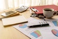 Desk office business financial accounting calculate, Graph analy Royalty Free Stock Photo