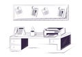 Desk and office supplies design