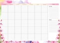 Desk Pad Calendar with Echinacea and colored spots Royalty Free Stock Photo