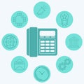 Desk phone vector icon sign symbol Royalty Free Stock Photo