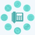 Desk phone vector icon sign symbol Royalty Free Stock Photo