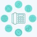 Desk phone vector icon sign symbol Royalty Free Stock Photo