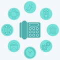 Desk phone vector icon sign symbol Royalty Free Stock Photo