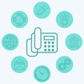 Desk phone vector icon sign symbol Royalty Free Stock Photo