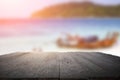 Desk space on beach side and sunny day Royalty Free Stock Photo