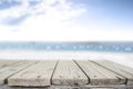 Desk space on beach side and sunny day Royalty Free Stock Photo
