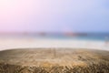 Desk space on beach side and sunny day Royalty Free Stock Photo