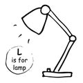 Desk table lamp cartoon doodle sketch abc