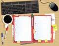 Desk top with document file