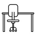 Desk workspace icon outline vector. Office sit Royalty Free Stock Photo