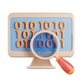 Desktop Binary Search 3D Icon Royalty Free Stock Photo