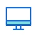 Desktop Business Filled Line Icon Blue Color