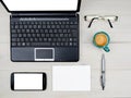 Desktop business office desk items Royalty Free Stock Photo