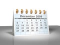 Desktop Calendar (3D). December, 2009.