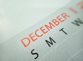 Desktop calendar december close up on a white background, 2023 concept photo Royalty Free Stock Photo