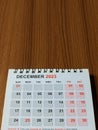 Desktop calendar december close up on a white background, 2023 concept photo Royalty Free Stock Photo