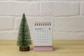 Desktop calendar for December 2021.Calendar for planning for the month Royalty Free Stock Photo