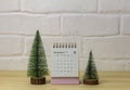 Desktop calendar for December 2021.Calendar for planning for the month Royalty Free Stock Photo