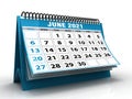 Desktop Calendar June 2021 isolated in white background