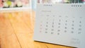 Desktop Calendar page Blurred background