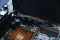 Desktop Computer Burned Damage after fire Burning CPU GPU video card, memory, chip , cooler Royalty Free Stock Photo