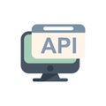 Desktop computer displaying api code script on screen Royalty Free Stock Photo