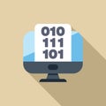 Desktop computer displaying binary code representing data Royalty Free Stock Photo