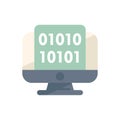 Desktop computer displaying binary code on screen Royalty Free Stock Photo