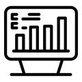 Desktop computer displaying business graph with growing bars for data analysis Royalty Free Stock Photo