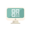 Desktop computer displaying qr code for online access Royalty Free Stock Photo