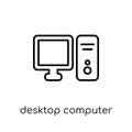 Desktop computer icon from Electronic devices collection. Royalty Free Stock Photo