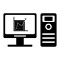 Desktop computer icon image Royalty Free Stock Photo
