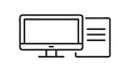 Desktop Computer Icon for Technology and Office Work, vector design Generative AI Royalty Free Stock Photo