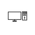Desktop computer icon vector set collection for web Royalty Free Stock Photo