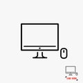 Desktop computer line icon