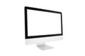 Desktop computer modern style with simplicity blank screen isolated on white background Royalty Free Stock Photo