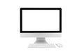 Desktop computer modern style with simplicity blank screen isolated on white background Royalty Free Stock Photo
