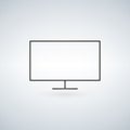 Desktop computer, monitor line icon, outline vector sign, linear style pictogram isolated on white. Symbol, logo illustration. Edi Royalty Free Stock Photo