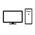 Desktop computer and monitor vector image. Premium quality computer icon