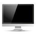 Desktop computer monitor on withe background with black screen. Vector Illustration EPS 10. Royalty Free Stock Photo