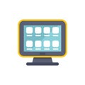 Desktop computer showing apps on screen displaying user interface Royalty Free Stock Photo