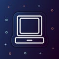Desktop computer nolan button icon. Simple thin line, outline vector of web icons for ui and ux, website or mobile application Royalty Free Stock Photo