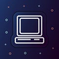 Desktop computer nolan button icon. Simple thin line, outline vector of web icons for ui and ux, website or mobile application Royalty Free Stock Photo