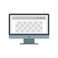 Desktop computer photo redaction icon, flat style Royalty Free Stock Photo