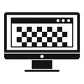 Desktop computer photo redaction icon, simple style Royalty Free Stock Photo