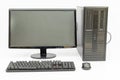 Desktop Computer Setup with Monitor, Keyboard, and Mouse. Front View Royalty Free Stock Photo