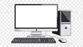 Desktop Computer Setup with Monitor, Tower, Keyboard and Mouse Royalty Free Stock Photo