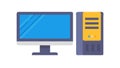 Desktop Computer Setup: PC and Monitor Icon, vector design Generative AI Royalty Free Stock Photo