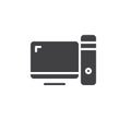 Desktop computer solid vector icon Royalty Free Stock Photo