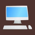 Desktop computer technology isolated icon telecommunication equipment metal pc monitor frame modern office network Royalty Free Stock Photo